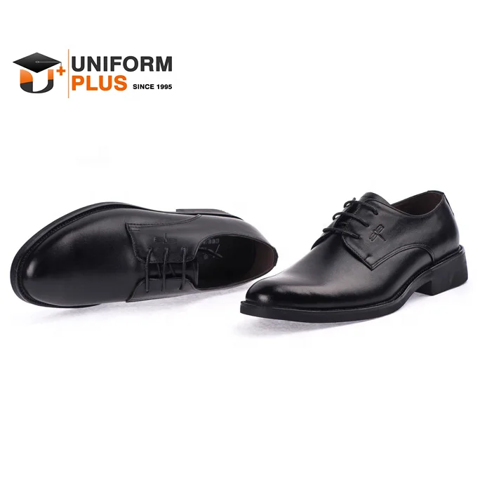 Man genuine cow leather uniform shoes for Security officer Cabin crew Hotel Restaurant School Teacher Businessman
