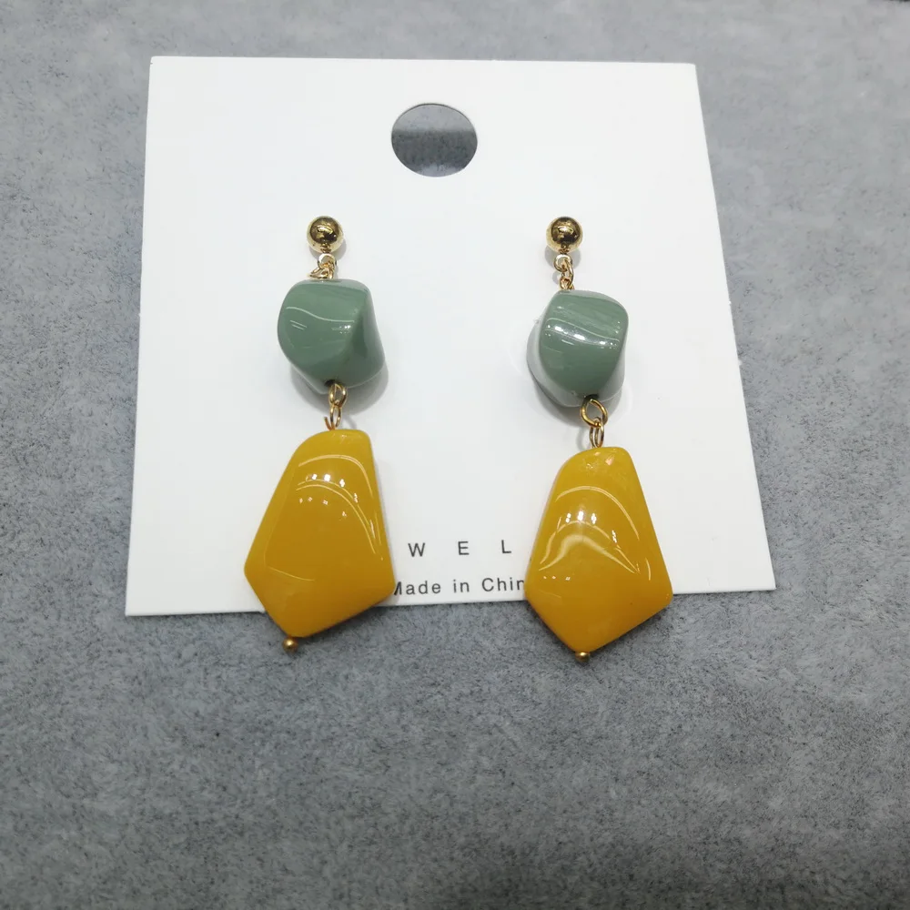 Wholesale Customised Women Fashion Colorful Jewelry Charm  Resin Earrings