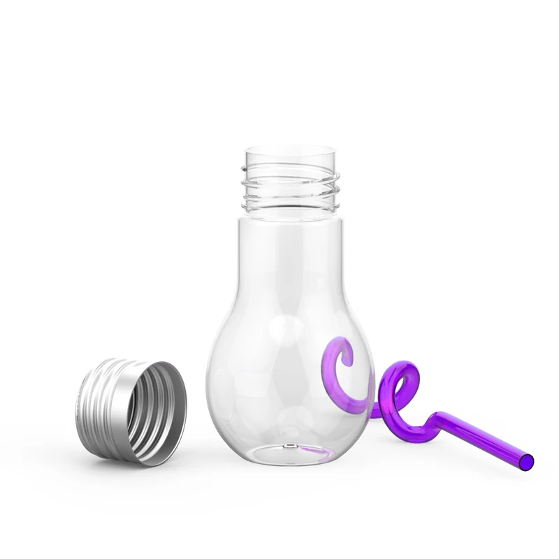 600ml Creative Fashion Party Coffee Shop Plastic Clear Light Bulb Shaped Mugs