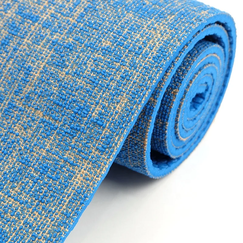 Wholesale Super Soft Eco Friendly natural PVC Jute hemp tpe natural rubber  Custom Print Logo jute Yoga Mat