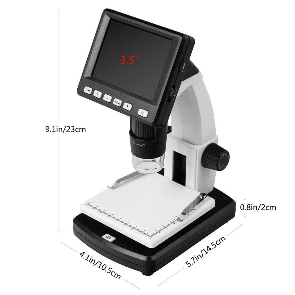 
3.5 inch LCD Screen Standalone 10-500x Zoom 5M Pixel USB Digital Electronic MicroscopeStand Alone Desktop LCD Digital Microscope 