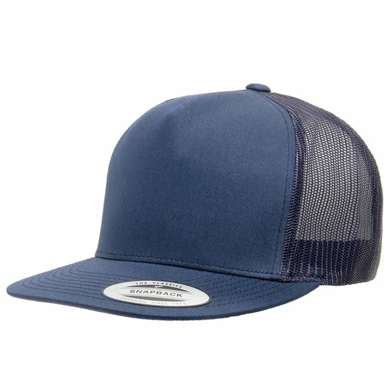 Custom blank flat bill trucker hat with different Colors for mens