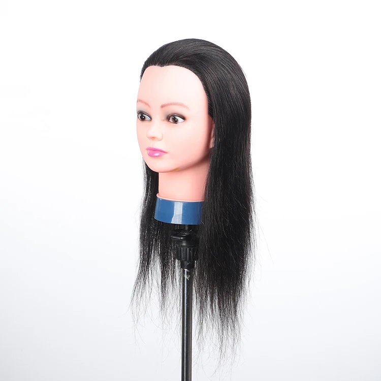 wholesale black female Cosmetology 100 natural barber hairdressering training mannequin dummy manikin heads with human hair