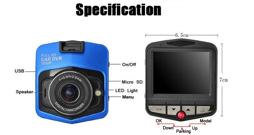 
High Quality Full Hd 720p Car Dash Cam Dvr Camera Dashboard Digital Driving Video Recorder Built-in Car Camera 