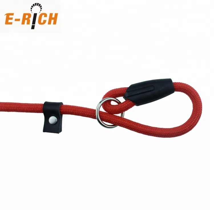 Factory Price Rope Dog Leash and Collar with Leather Stopper