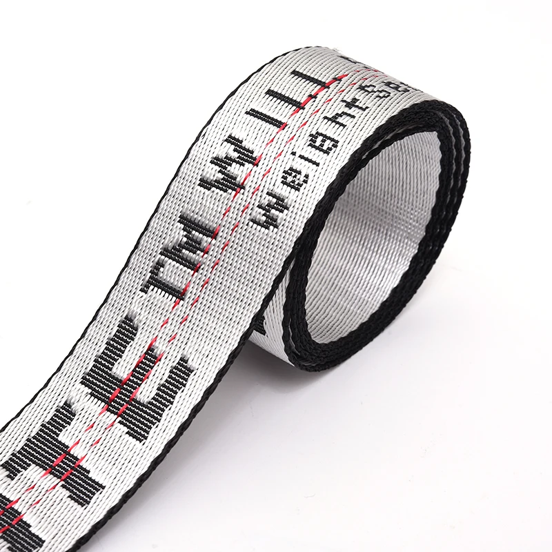 
38mm High quality custom logo printed nylon jacquard webbing 