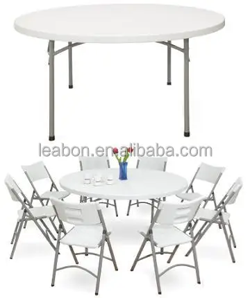 
Folding round banquet table and folding chair 