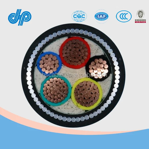 0,6/1KV Four cores Copper conductor XLPE insulation PVC sheath CV SWA Cable