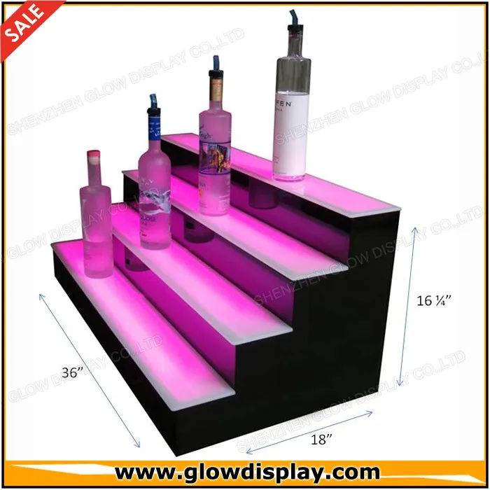 Bar Back Glowing LED Lighted Liquor Bottle Display Stand for nightclub bar lounge