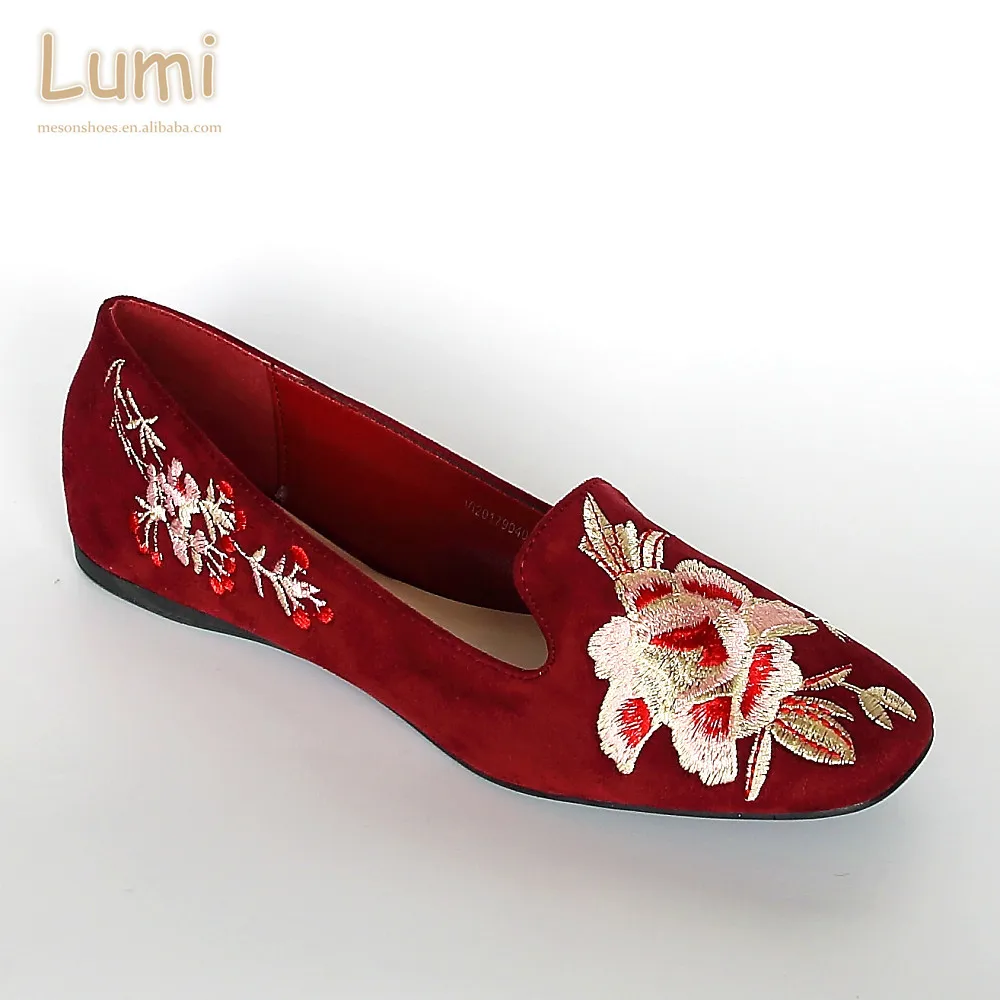 embroider shoes women flat  shoes