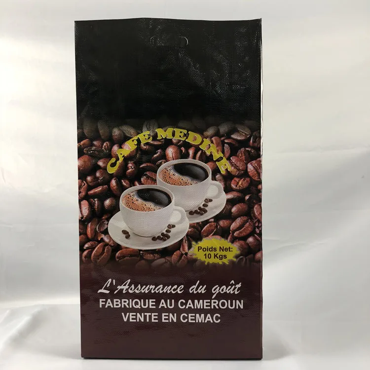 Cameroon 10kg recycled bopp woven coffee bean packaging bag ,plastic empty pp sack bags