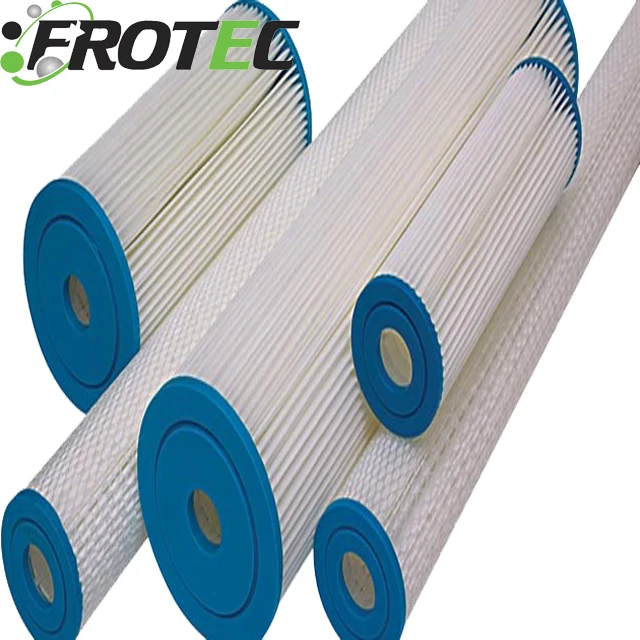 PU/plastisol End Cap 5 Micron RO Treatment Polyester Pleated Filter Cartridge