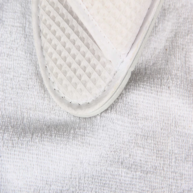 Logo Custom Made Cotton Waffle Non-slip Slipper Hotel bathroom Slipper