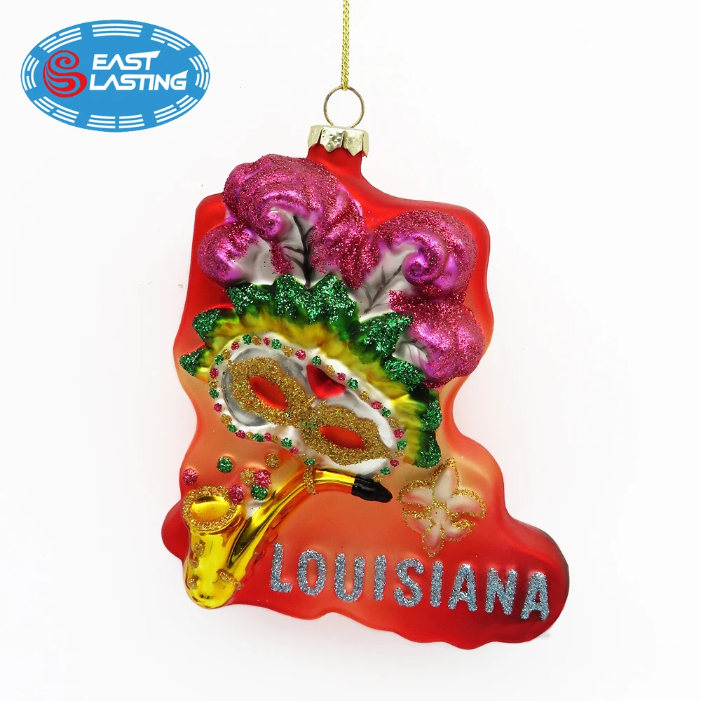 
City symbol gift ideas logo custom glass Christmas figurine 