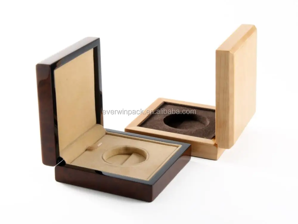 High Quality Glossy Wooden Coin Storage Display Gift Box With Custom Logo