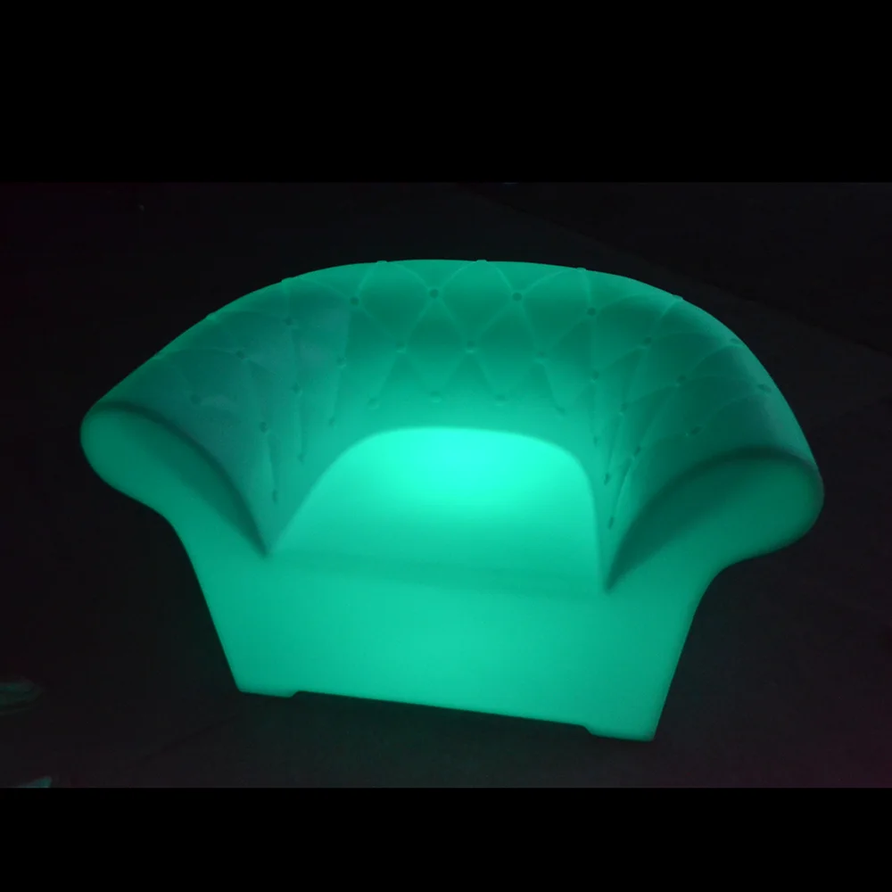 
Rechargeable Battery Powered 16 Colors Lighting Illuminated Hotel Restaurant Nightclub Furniture Sofa Set Led Bar Sofa 