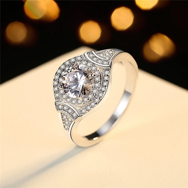 Best Selling Qings Brass Ring Plated Platinum Ring For Women