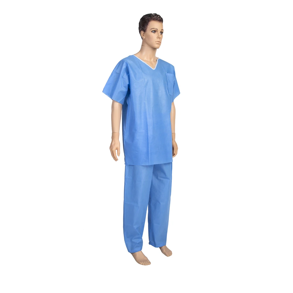 china suppliers Low Price SMS hospital disposable  patient gown clothes Hospital patient cotton gown outfit