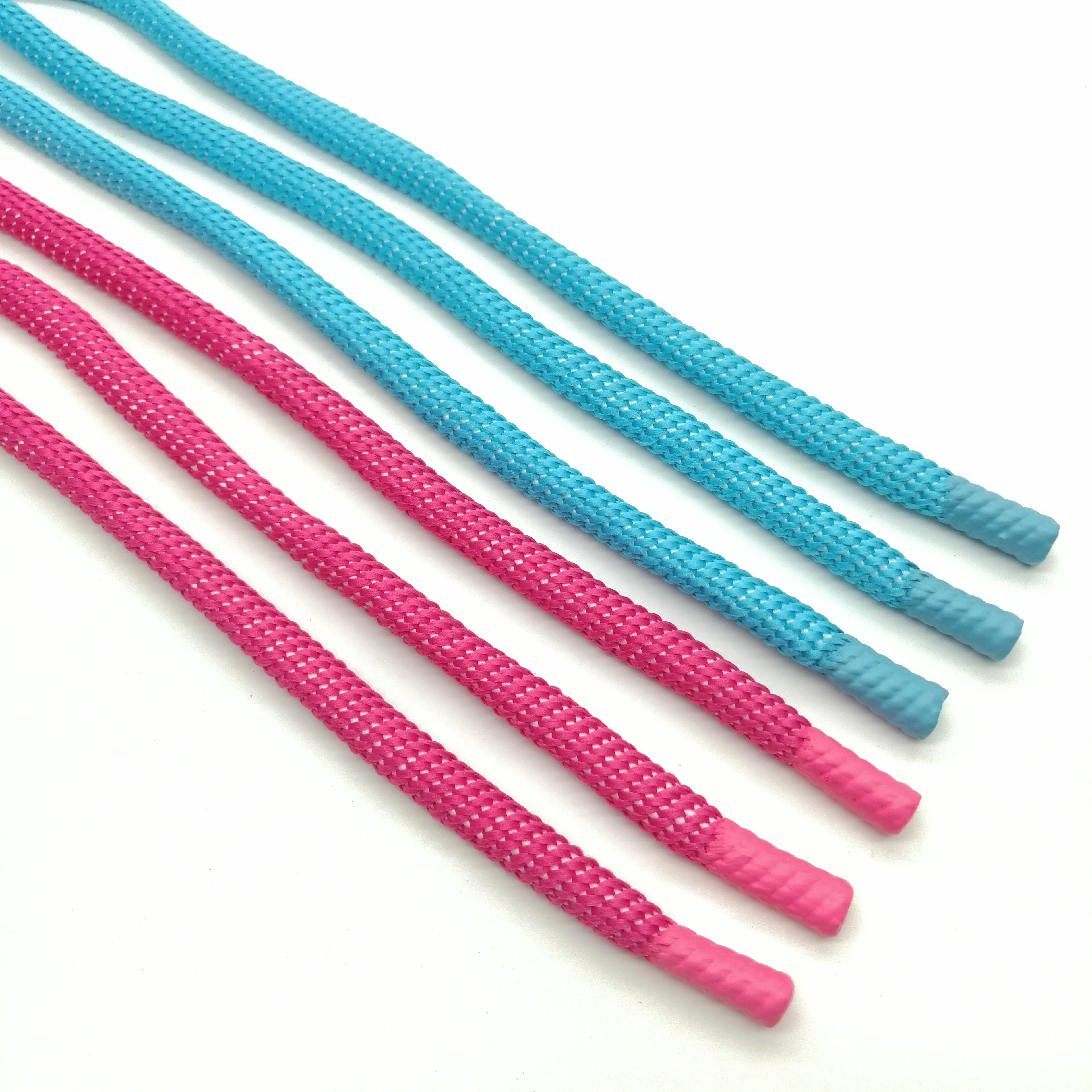 Wholesale 8mm round dipped end soft polyester hoodie laces