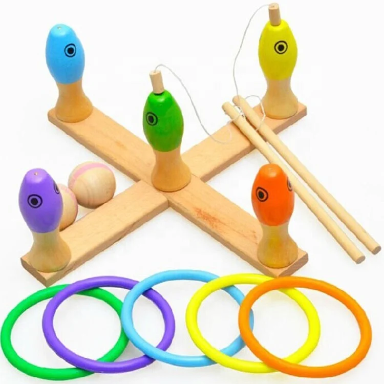 Детский многофункциональный 3 в 1 деревянный магнитный Набор для рыбалки в ванну