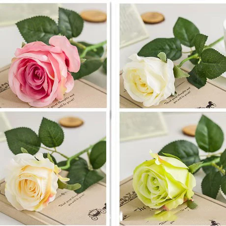 12 головок/1 букет шелковых роз цвета шампанского, букет невесты, Декоративные искусственные цветы