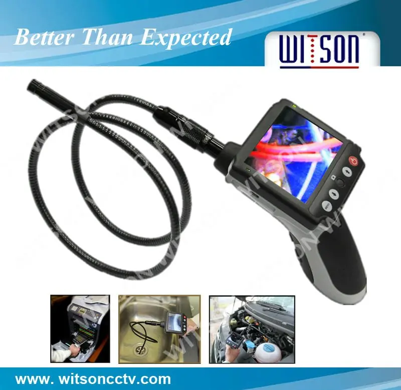 Witson записываемых двигателя, маленькая труба инспекционной бороскоп, съемный moniter, гибкая труба