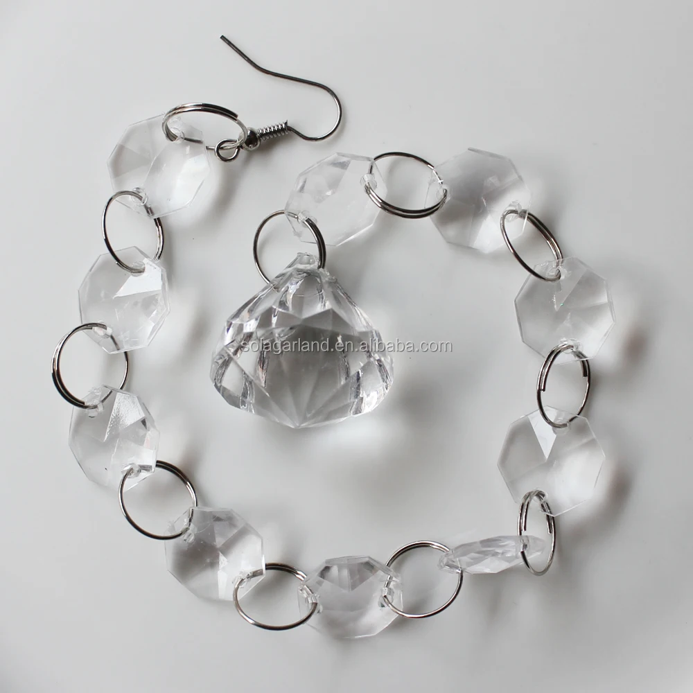 Custom Clear Crystal Acrylic Garland Strands With Pendant