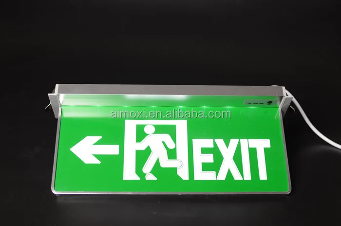 Aluminum housing Recessed double faces led emergency exit sign