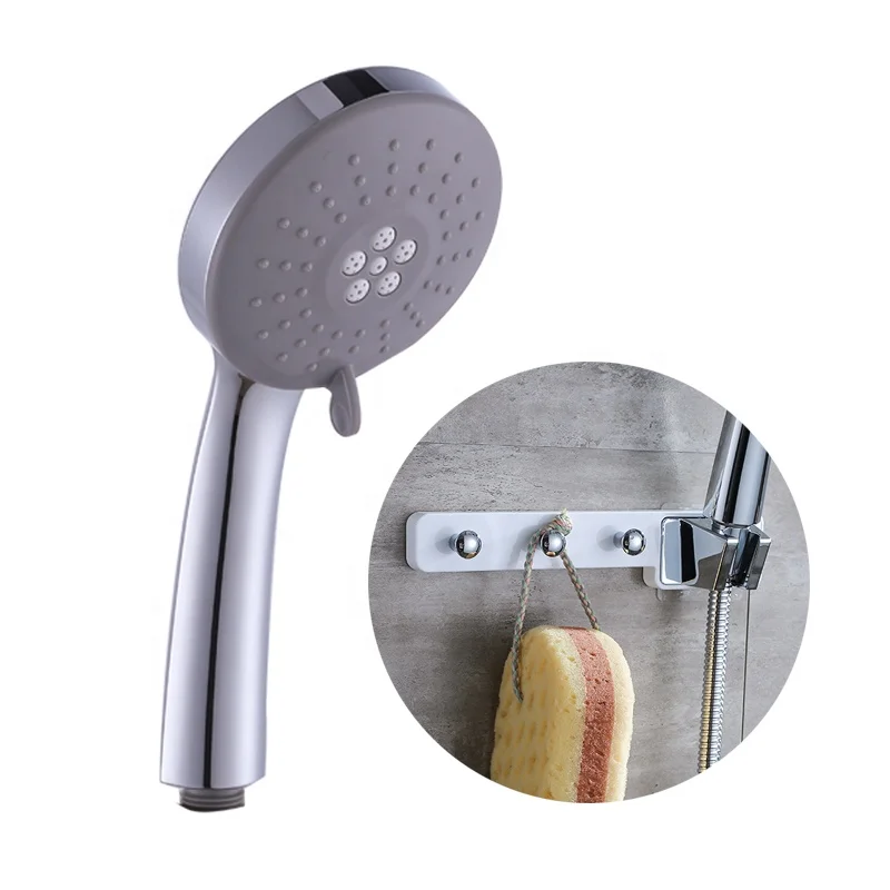 5 Function Chrome Plated Hand Held Shower Ser ABS Hand Showers With Robe Hook