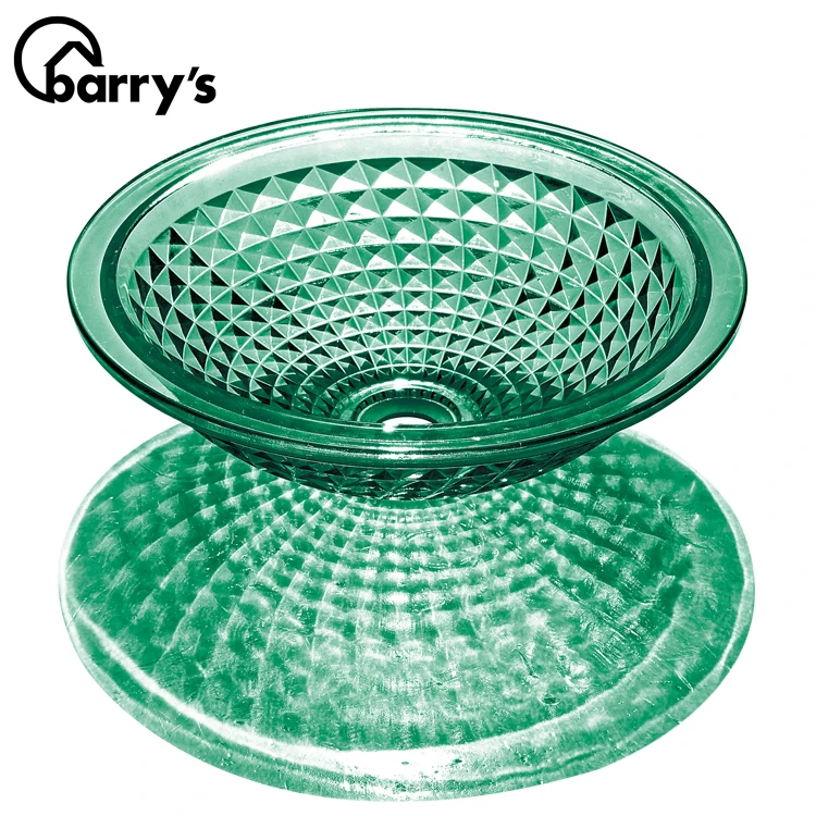 
Modern art fancy clearance transparent colored bathroom vessel tempered glass sink 