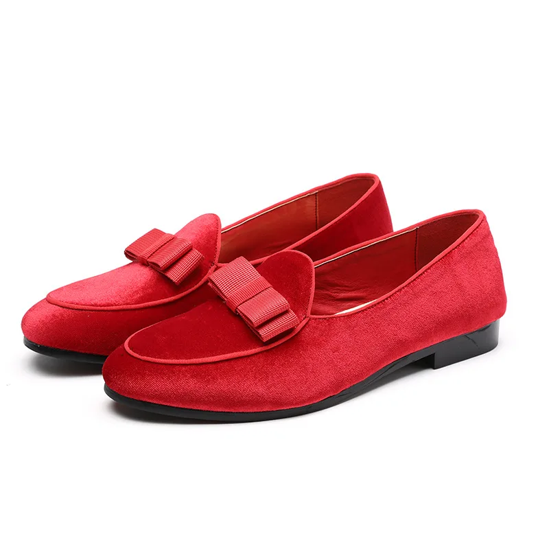 Size 47 48 Red Color Suede Leather Shoes Comfortable Round Toe Slip On Men Dress Shoes Loafers