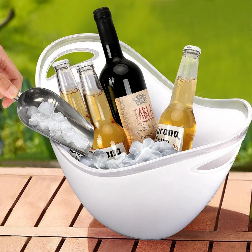 Прямая продажа с завода, прозрачное белое 8 л льда, акриловое пластиковое ведро для льда