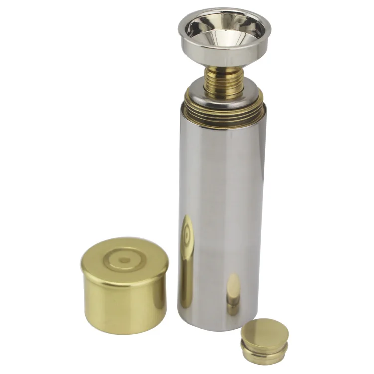 Shot gun bullet cartridge shaped vacuum flask with funnel