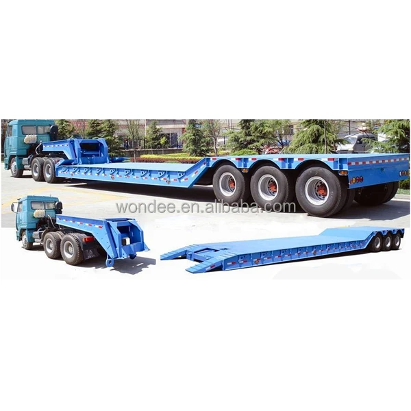 Semi Trailer Front Loading with Detachable Gooseneck Low Boy Steel Truck Trailers High Quality Low Bed Truck Trailer for Sale