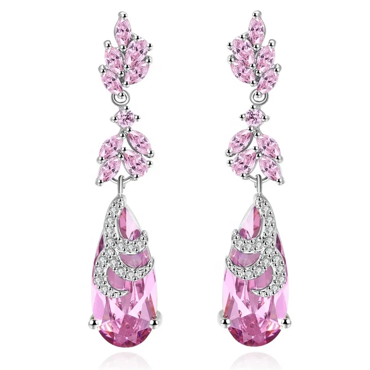 jewelry zhefan mini order high margin fashion design hanging CZ accessories women jewelry earrings crystal drop earrings