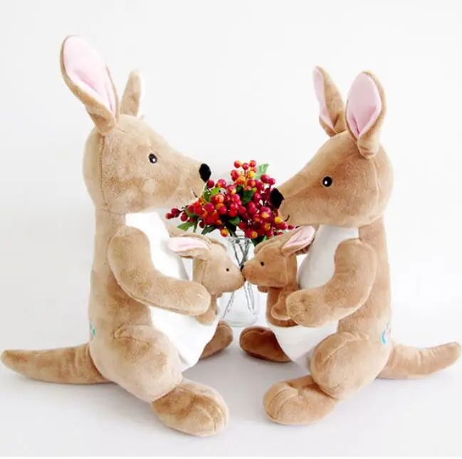 Гигантская плюшевая розовая мягкая игрушка-кенгуру большая