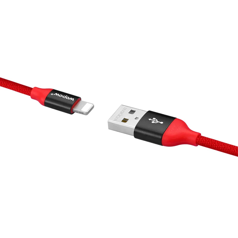
Wopow LB18 1m for iphone metal cable nylon for iphone cable usb 1year warranty for iphone cable black 