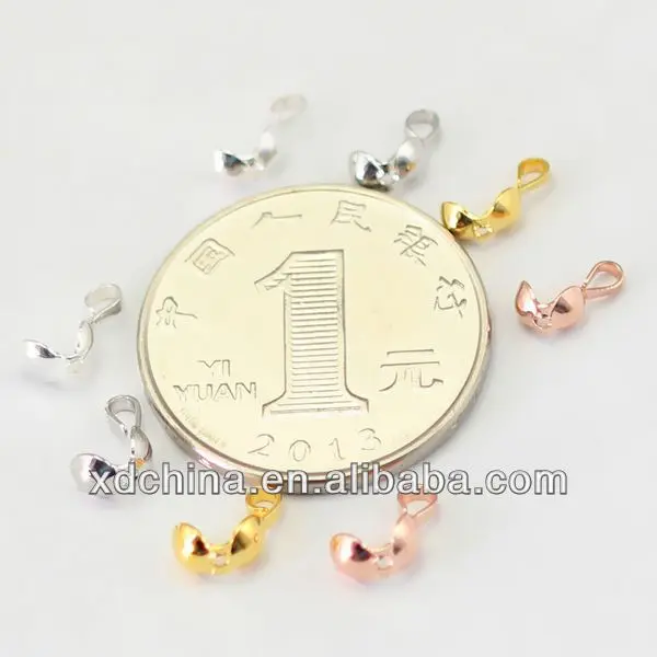XD P217 925 sterling silver bead tip chain necklace end clasp Rope bag clasp  charms for jewelry making