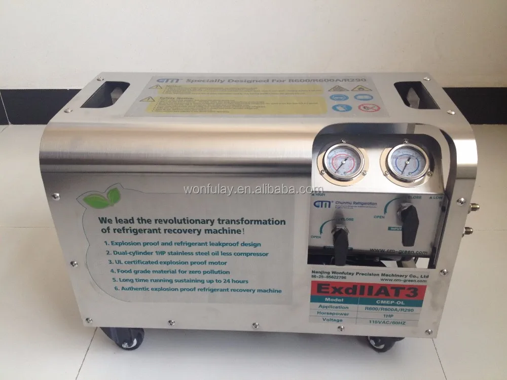 R290/R32/R600 Explosion proof air conditioning gas refrigerant recovery/recharge machine freon R1234yf of refrigerant gasCMEP-OL