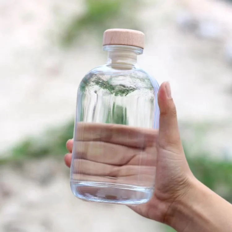 12 oz frosted Clear glass beverage bottles w/T-Top Synthetic Corks