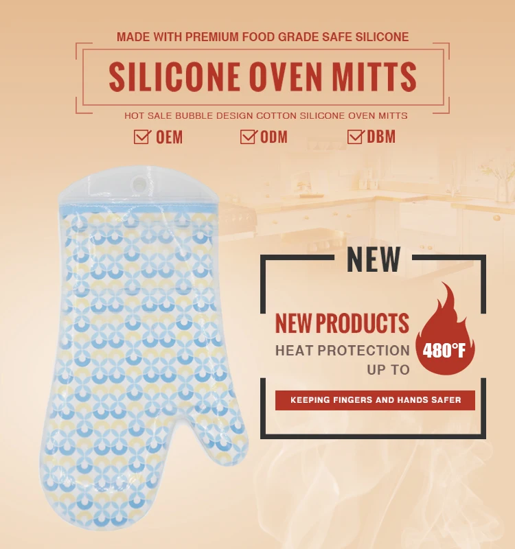 Premium Non-slip Silicone Oven Mitts with High Heat Resistance Perfect for Grilling and Baking Featuring Soft Cotton for Comfort