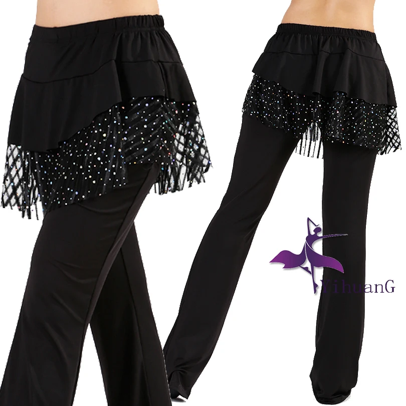 High Quality Latin Dance Pants Milk Fiber Skirt Trousers Ballroom Rumba Cha Cha Salsa Dancing Clothes Women Practice Wear