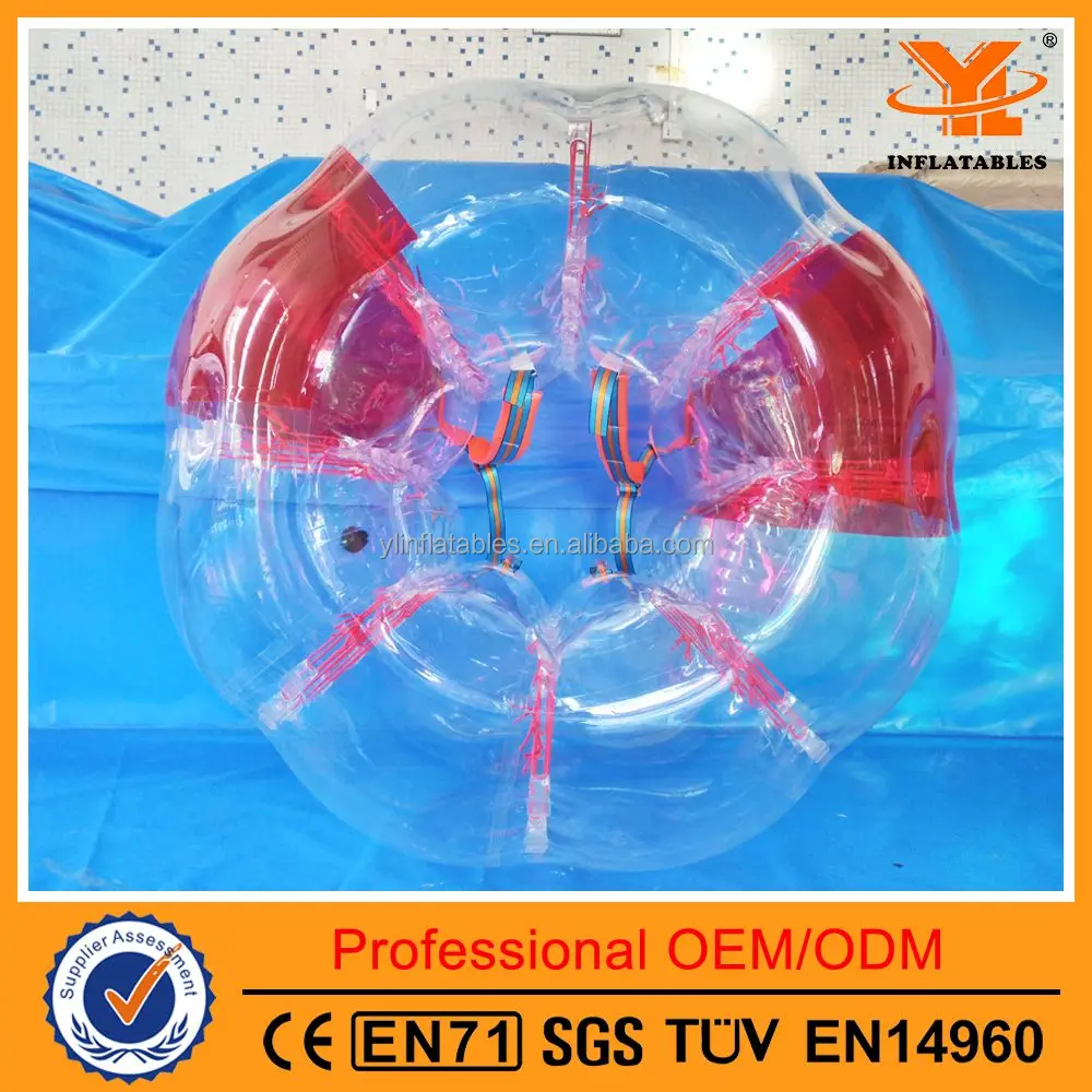 Inflatable TPU Bubble Soccer Ball with 2 Color Panels, 1.25 m,1.55 m,1.8 m Bumper Soccer