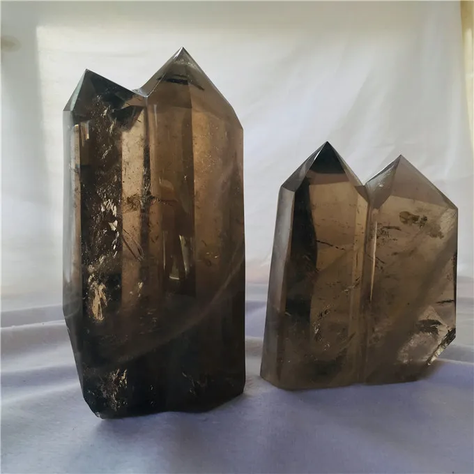wholesale high quality  natural  crystal  wands multiple smoky  point for decoration