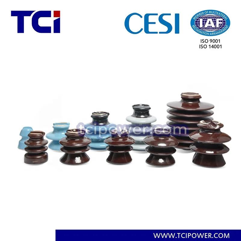 E95 Chinese manufacturer TCI high voltage porcelain pin insulator for Transmission line with spindle