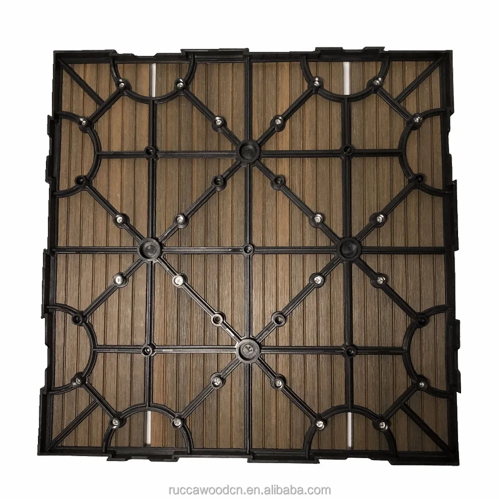 Rucca Water Resistant Outdoor Patio Pavers or Composite Decking Flooring 12x12 feet