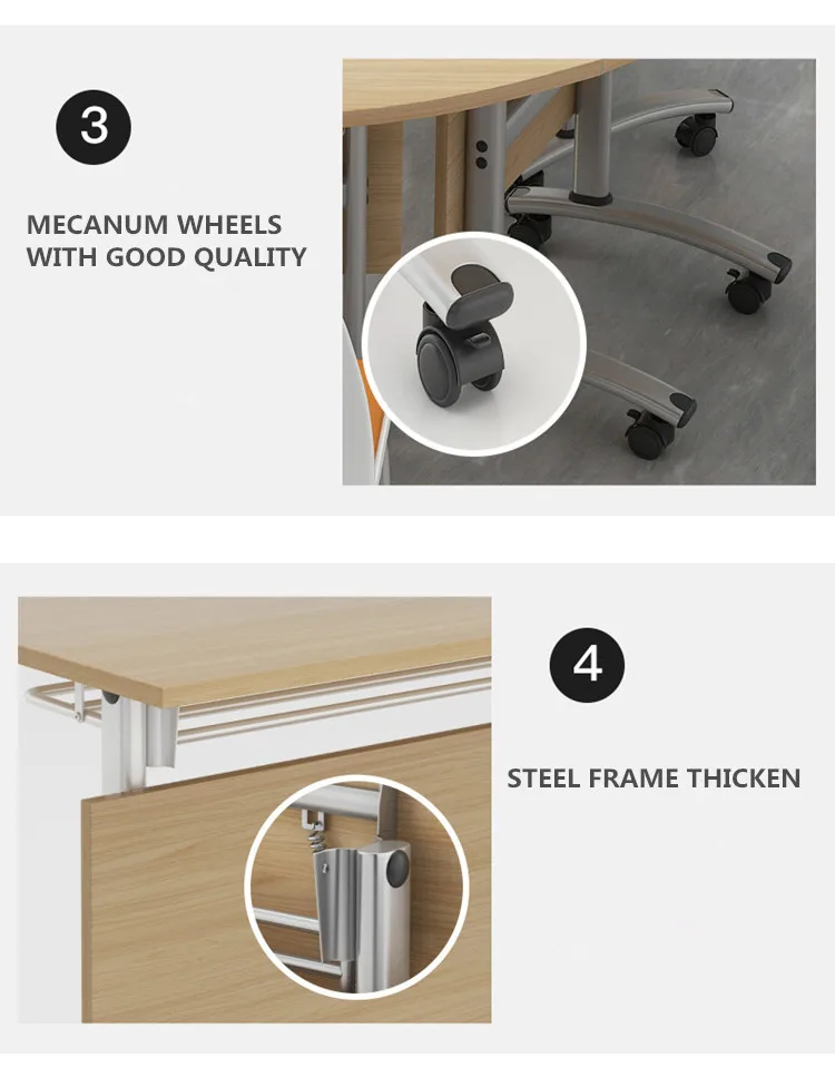 
New movable 6 person design small round folding conference table 