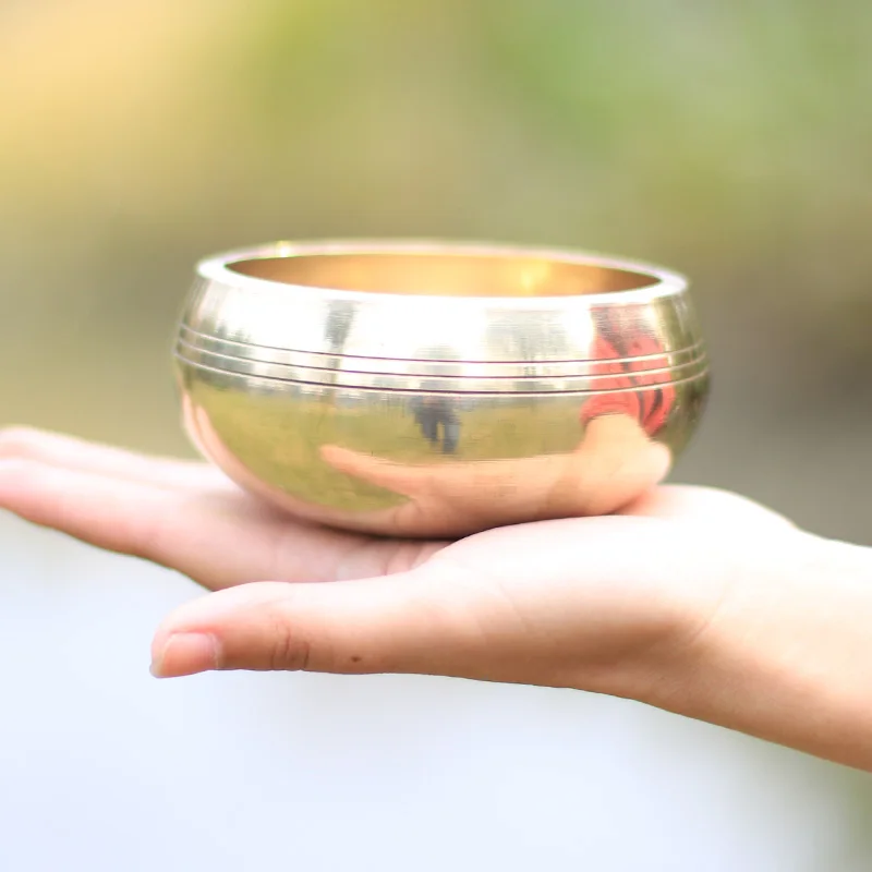 For Yoga Meditation and sound cure The Small Gloden Tibetan Singing bowl