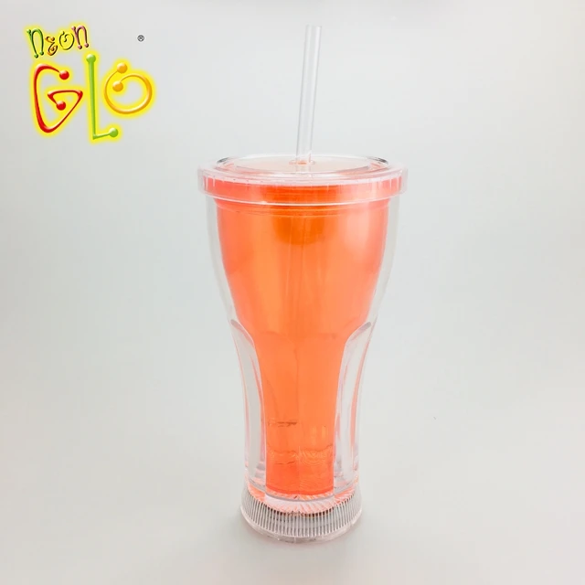 Light Up Double Wall Glass Cup Plastic LED Double Wall Tumbler