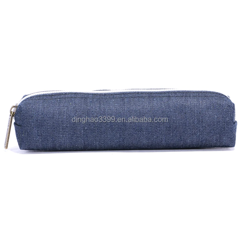 Dongguan factory direct sale jeans fabric pencil case/hot sell durable jeans pencil case/primary school case jean pen pouch